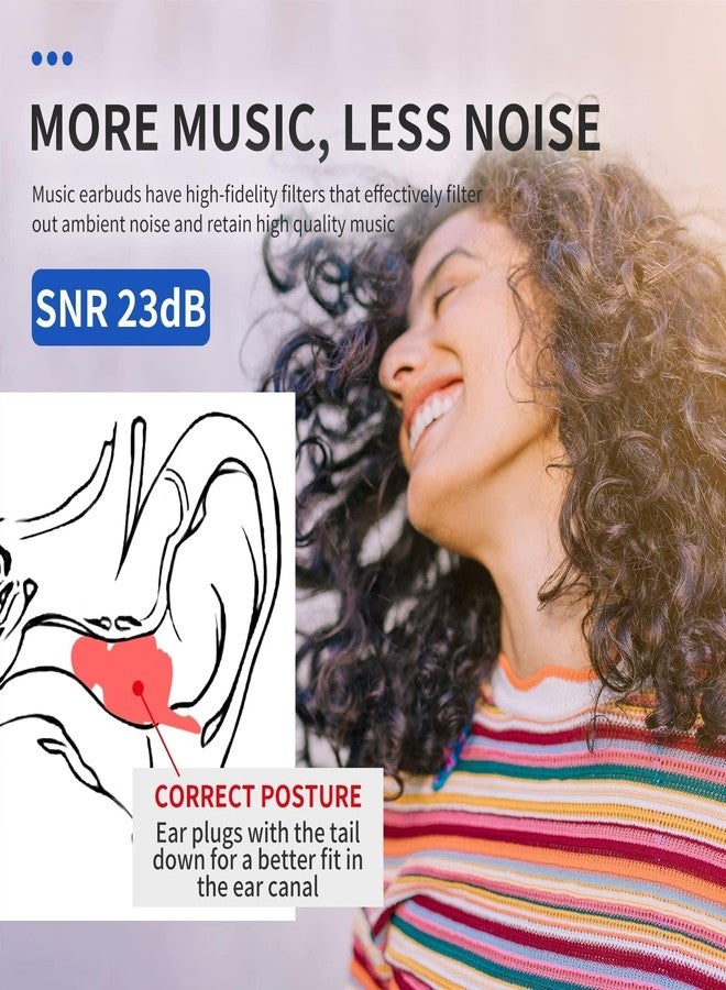 LYSIAN High Fidelity Concert Ear Plugs for Music- 2 Pairs Reusable Musicians Earplugs for Noise Cancelling, Concert Festivals, Drummers, DJS, Raves, Games -23dB - Image 2